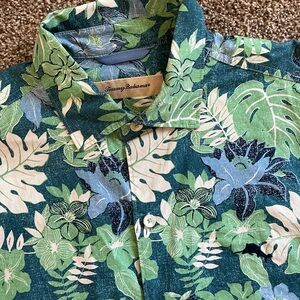 Tommy Bahama Teal and Blue Floral Men's Shirt